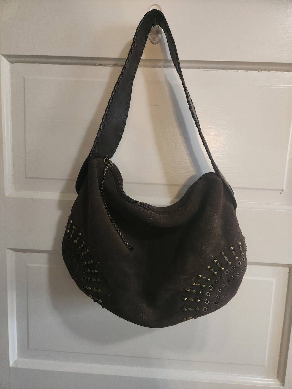 Apt. 9 Dark Brown Studded Hobo Shoulder Bag
